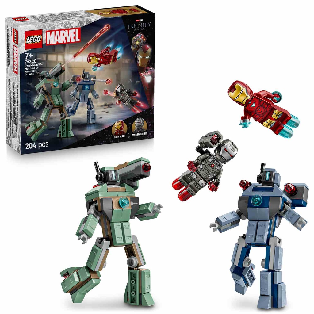 LEGO MARVEL | Iron Man y Máquina de Guerra vs. Drones de Hammer - 76320