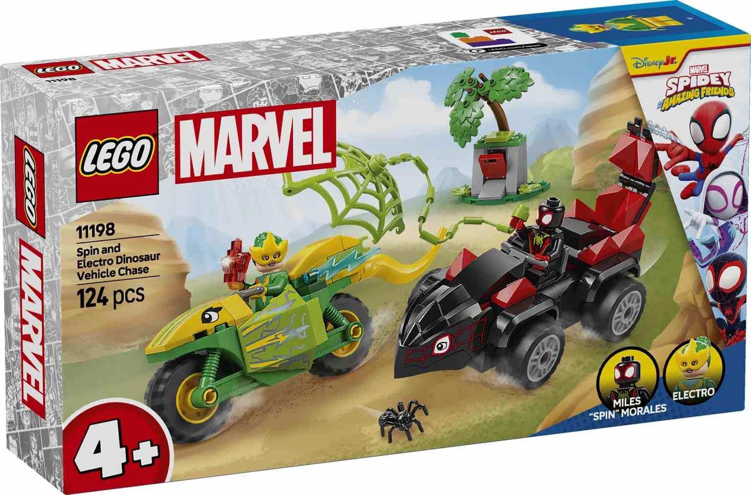 LEGO MARVEL | Spin y Electro: Duelo de Vehículos Dinosaurio - 11198